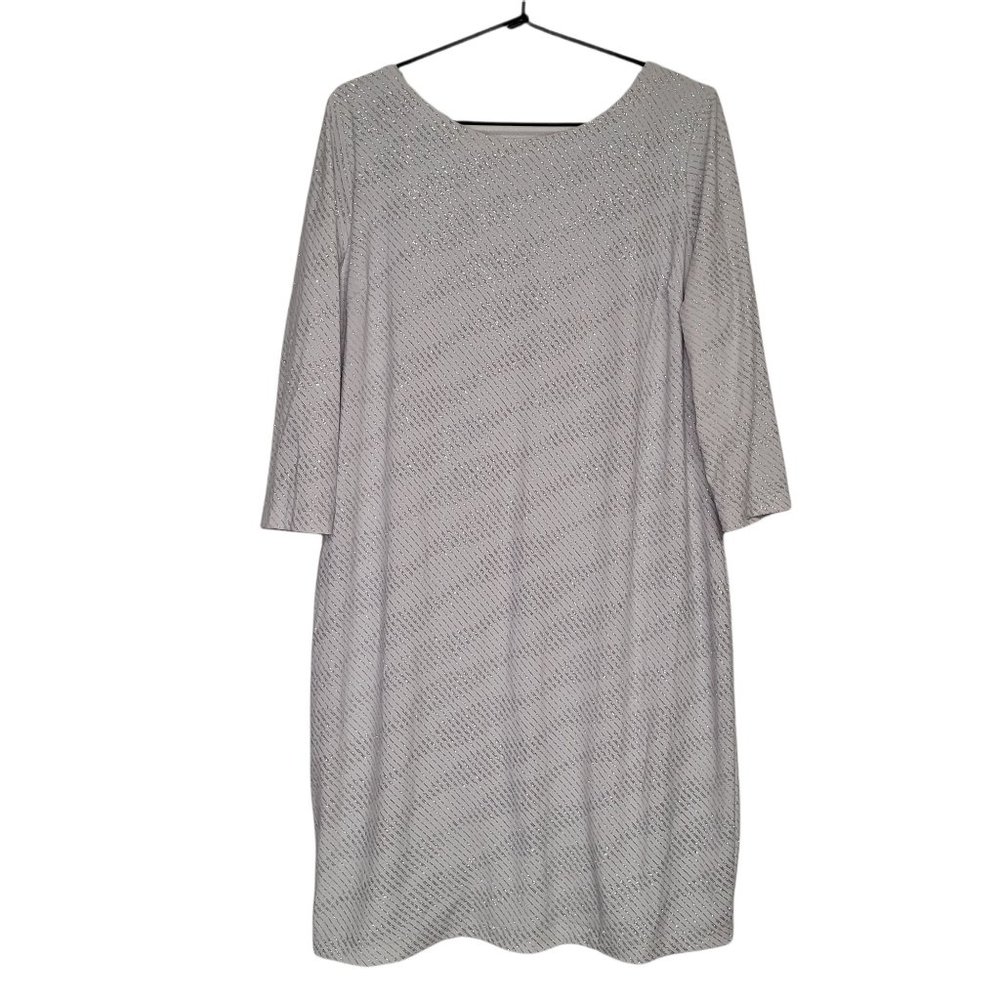 Calvin Klein Silver Glitter Stretch Sheath Dress